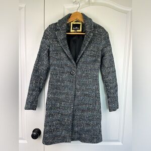 Sam Edelman Coat Size 0 Tweed Wool Blend Long Length